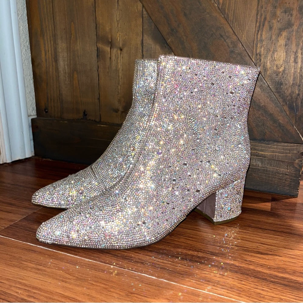 Sparkling Silver Ankle Boots